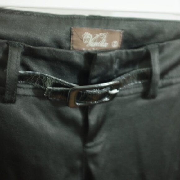 Vanilla Black Satin Dress Pants Size M/L - Picture 6 of 10